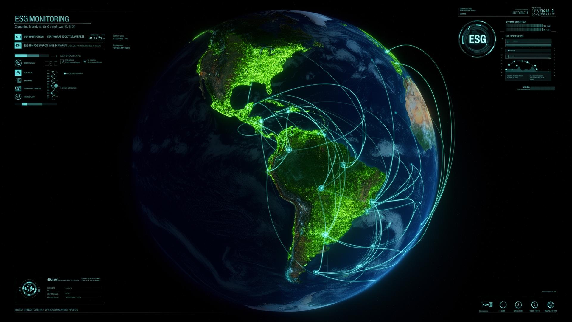 Global ESG monitoring satellite view